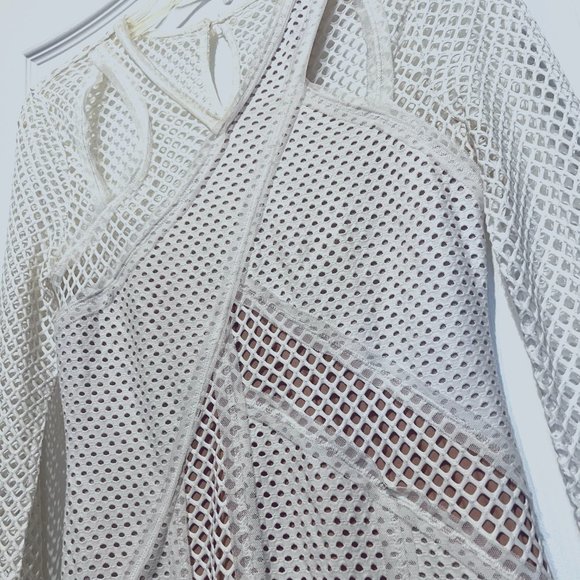 BSBG Maxazria Jaylynn Mesh Patchwork Dress-Stretch-Size Small-Unique-Long Sleeve - Picture 5 of 9
